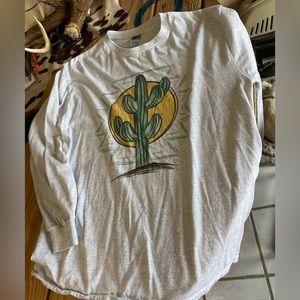 Western Cactus Graphic Long Sleeve Tee